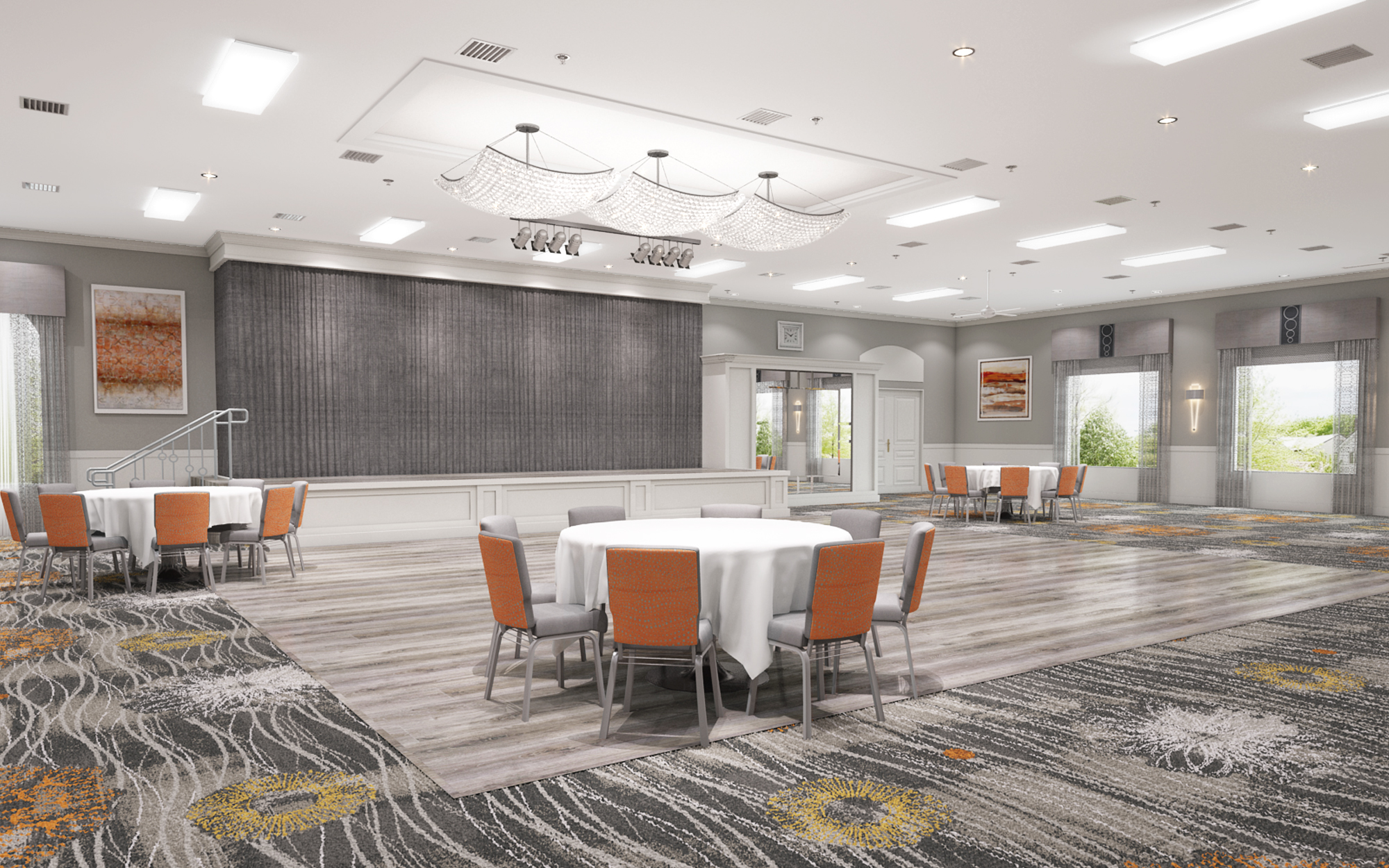 Floral Lakes Clubhouse - Ballroom Digital Rendering