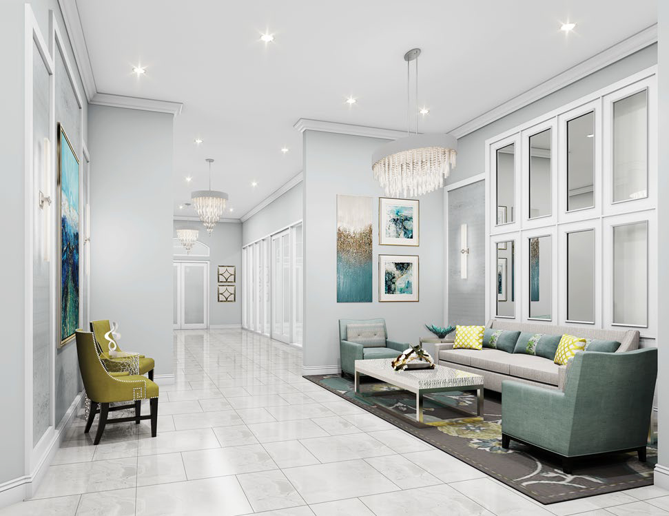 Floral Lakes Clubhouse - Lobby Digital Rendering